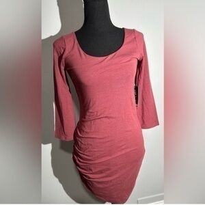 Express Ruched Pink BodyCon Dress Size Small